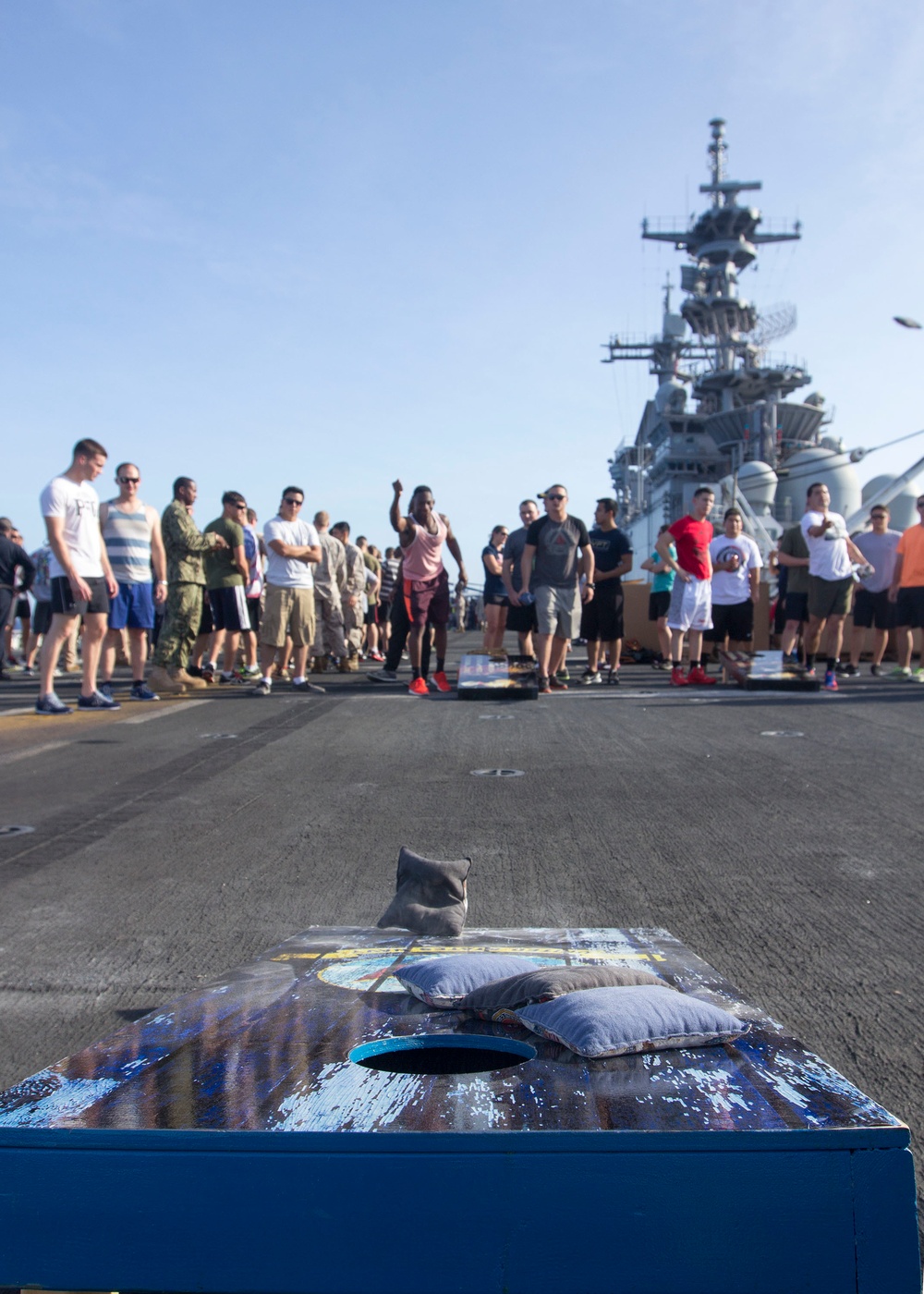 Morale stays high aboard USS Kearsarge during steel beach event