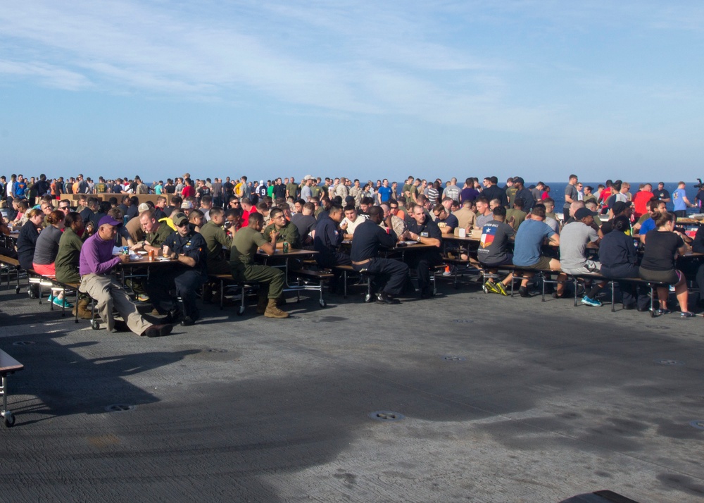 Morale stays high aboard USS Kearsarge during steel beach event