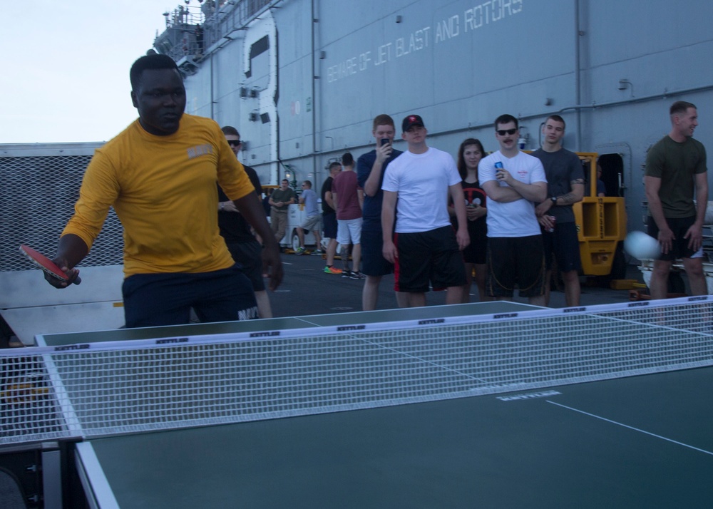 Morale stays high aboard USS Kearsarge during steel beach event