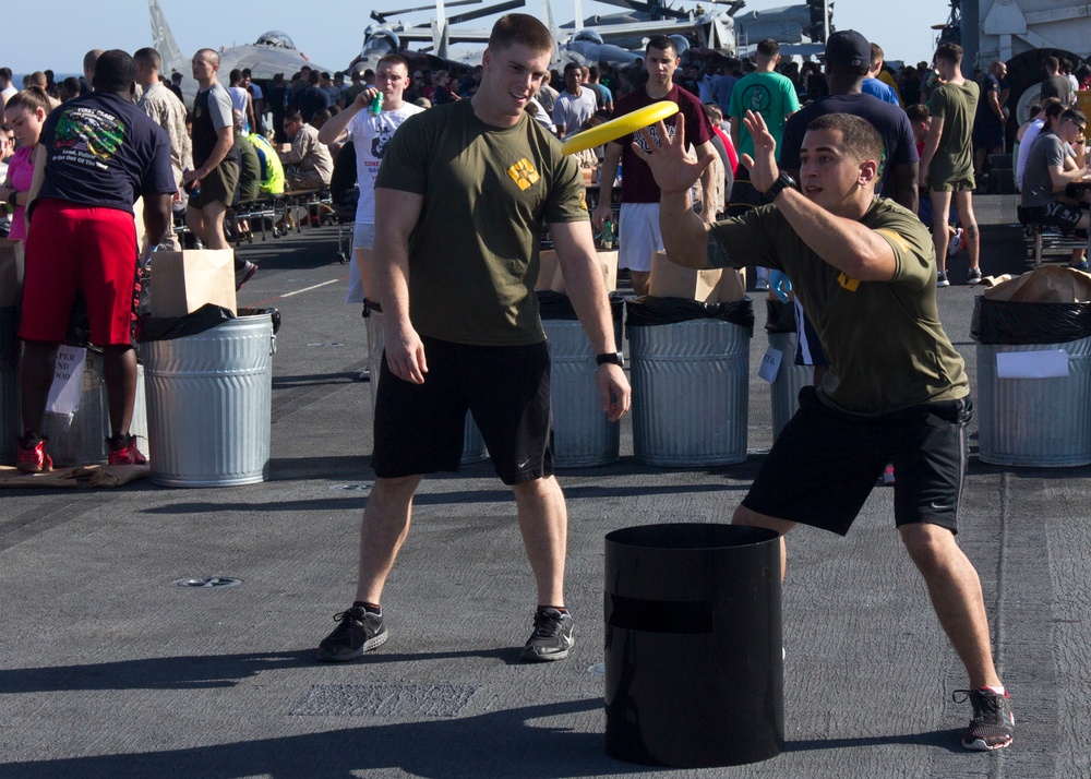 Morale stays high aboard USS Kearsarge during steel beach event