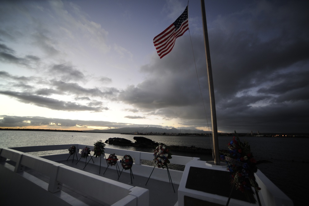 USS Utah Memorial sunset tribute