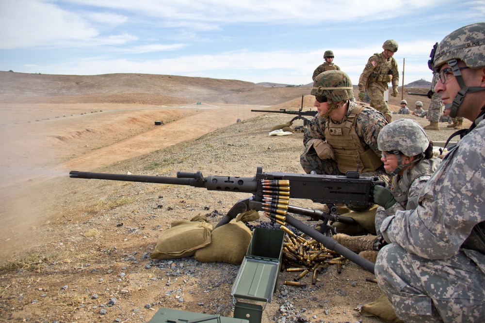 Army Reserve Soldiers fire M2A1 .50-cal machine gun