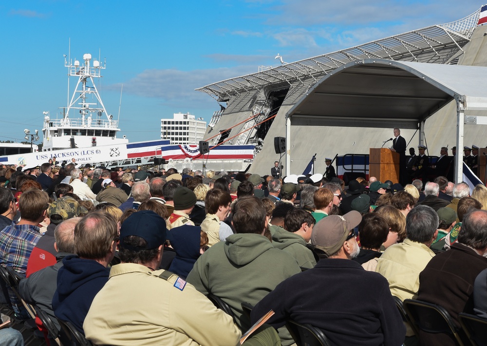 USS Jackson christening ceremony