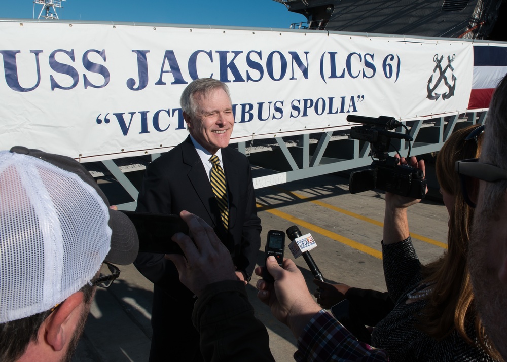 USS Jackson christening ceremony