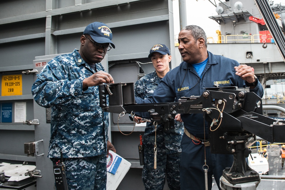 USS Ronald Reagan (CVN 76) sailors conduct maintenance