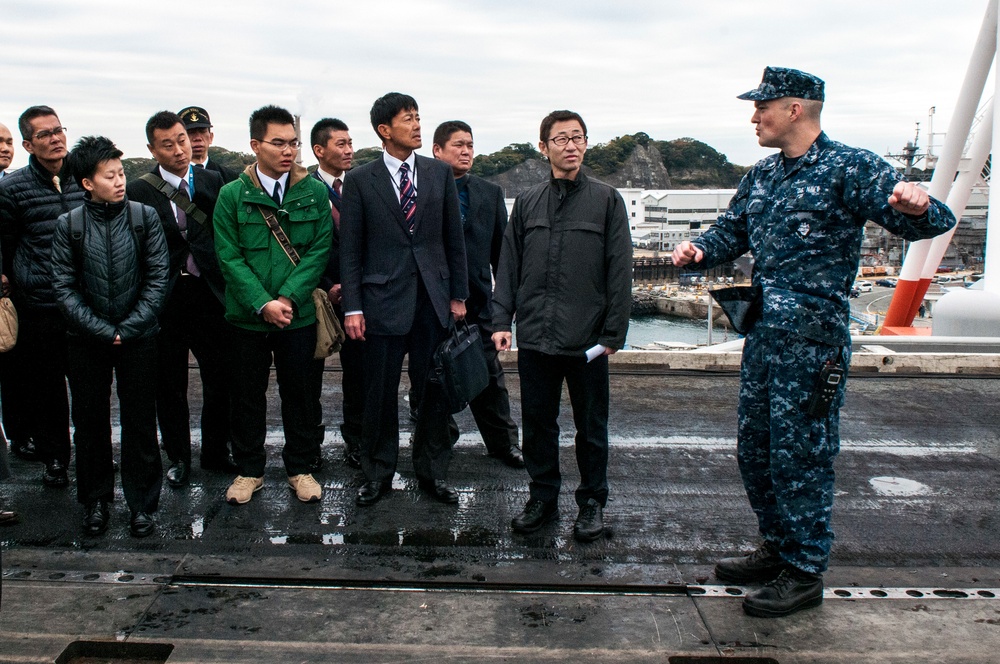Visitors tour USS Ronald Reagan