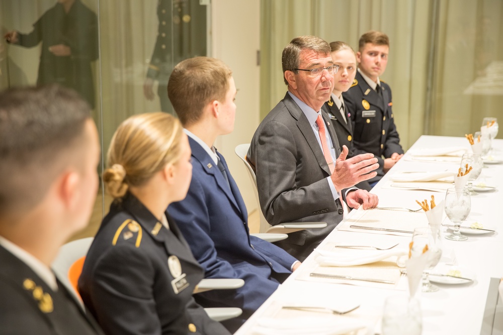 Secretary of defense meets with MIT ROTC cadets