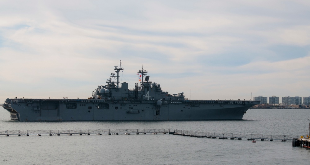 USS Boxer (LHD 4) gets underway