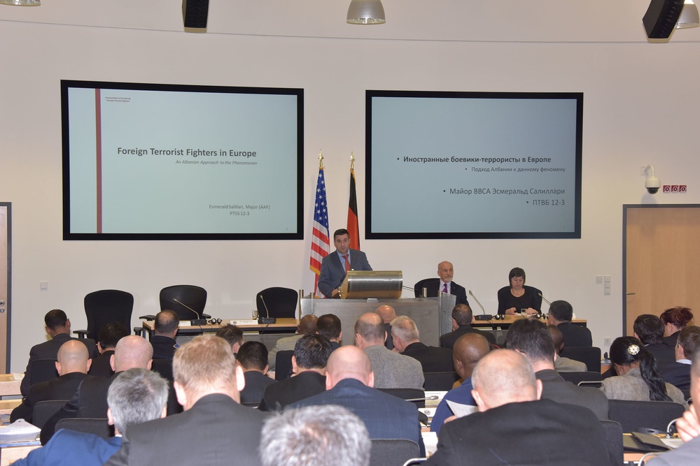 Maj. Esmerald Salillari talks foreign fighters in Albania at terrorism workshop