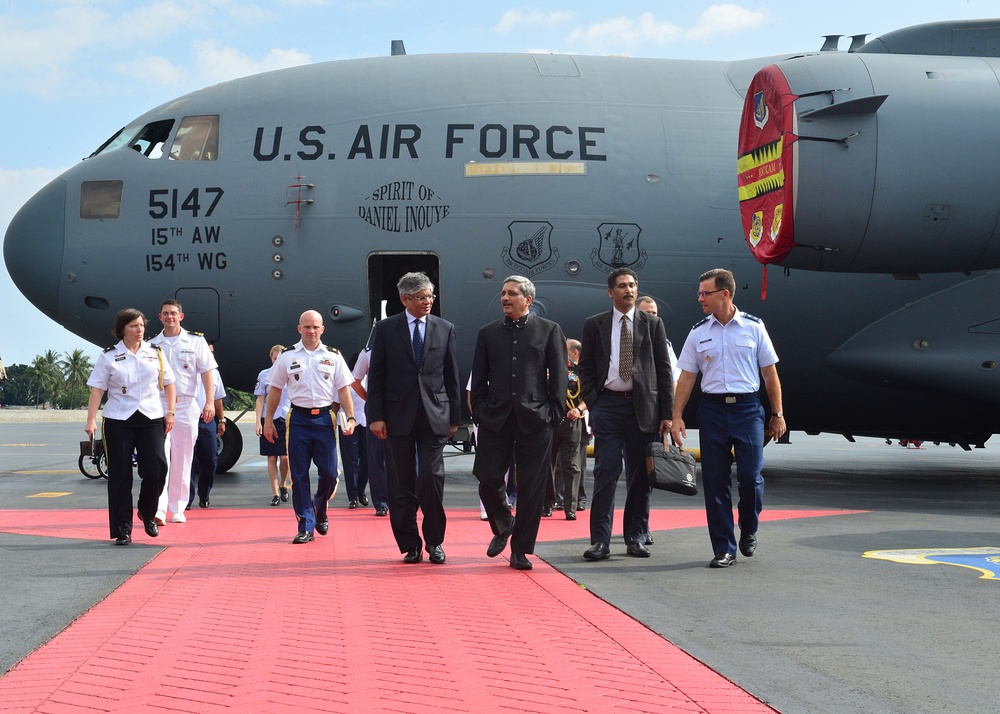 PACAF Airmen demonstrate C-17 medical capability during Indian Defense Minister visit