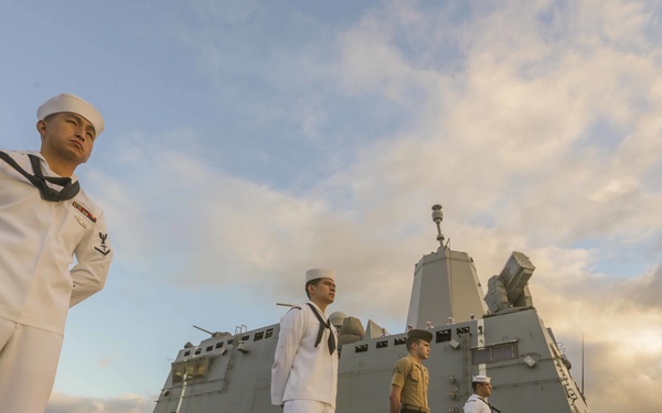 Marines, Sailors man the rails