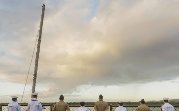 Marines, Sailors man the rails