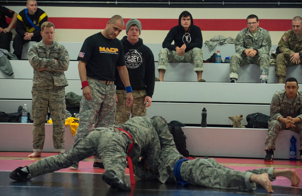 USAF Airmen compete in 7th MSC Combatives Tournament