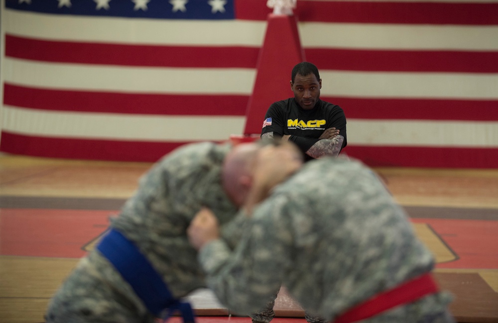 USAF Airmen compete in 7th MSC Combatives Tournament