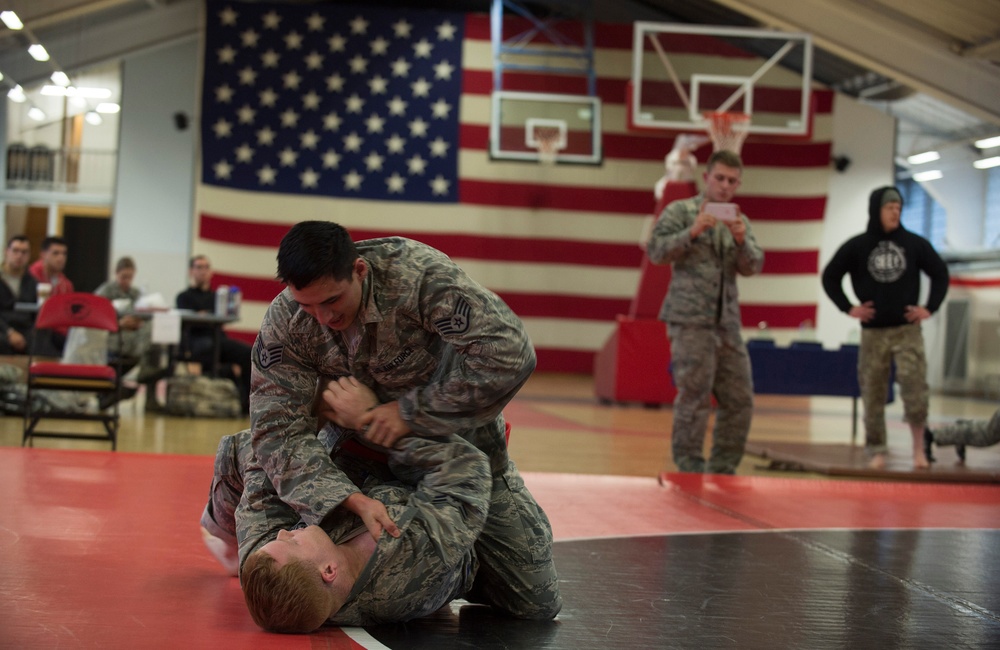 USAF Airmen compete in 7th MSC Combatives Tournament