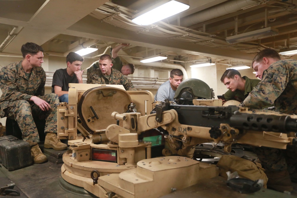 U.S. Marines display tanks and LAVs for family members