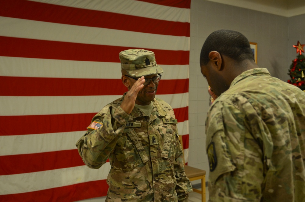 Master Sgt. Smith gets promoted overseas