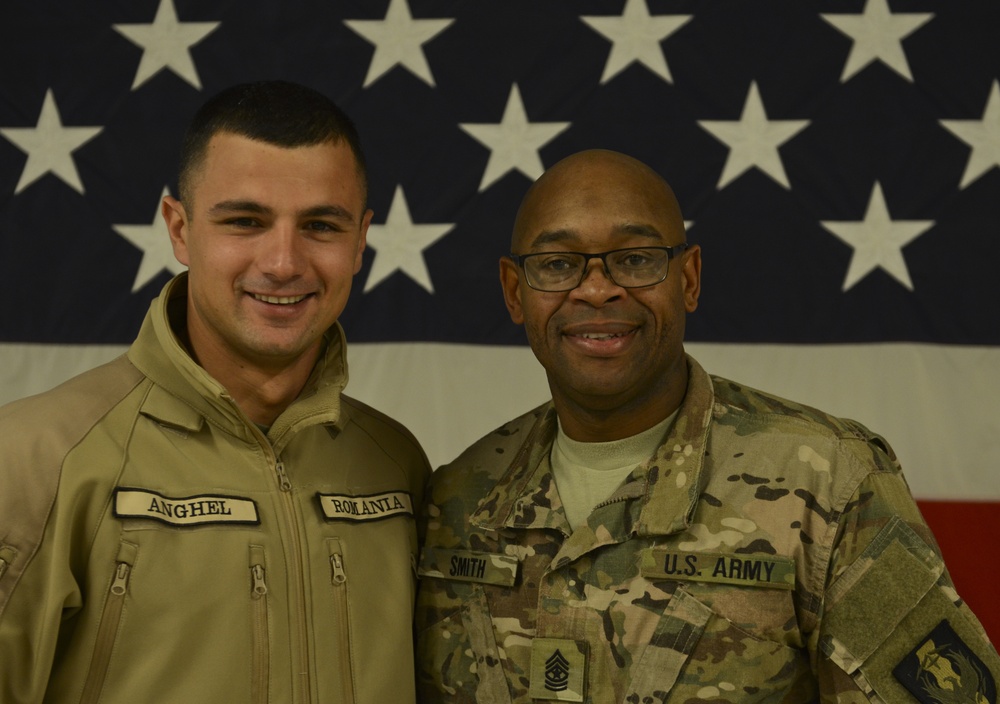 Master Sgt. Smith gets promoted overseas