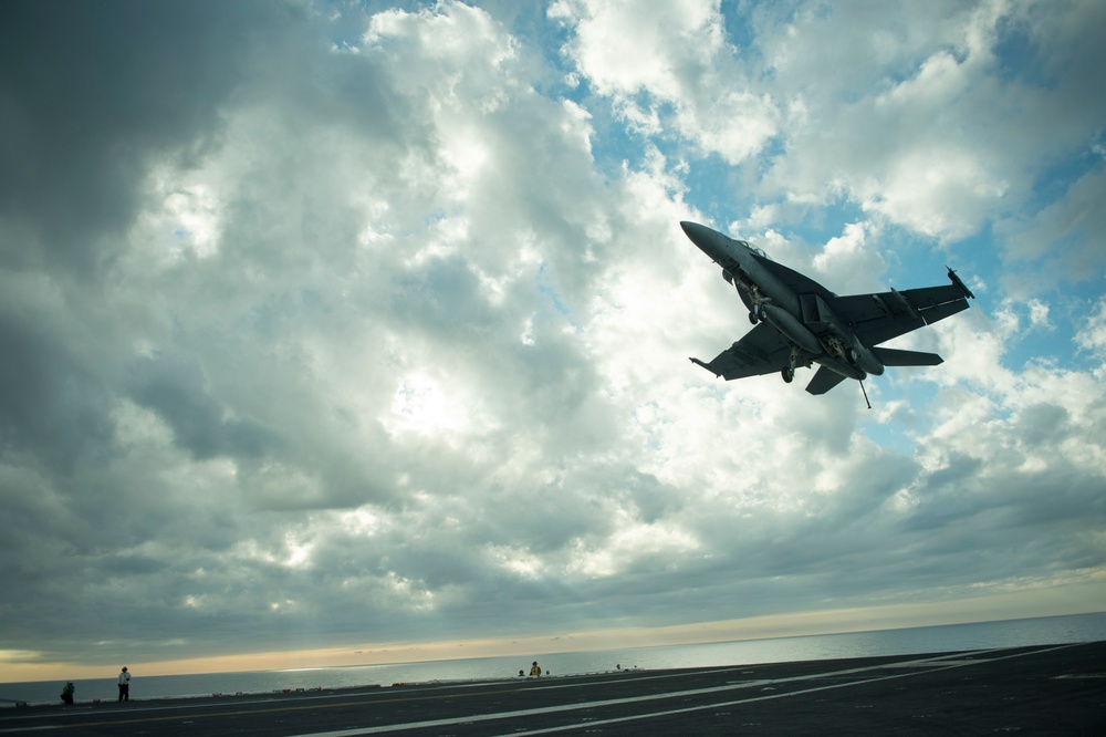 Secretary of defense tours USS Dwight D. Eisenhower with Indian minister of defense