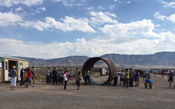 Visitors attend the Trinity Site Open House