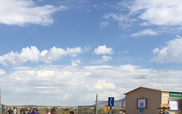Visitors attend the Trinity Site Open House