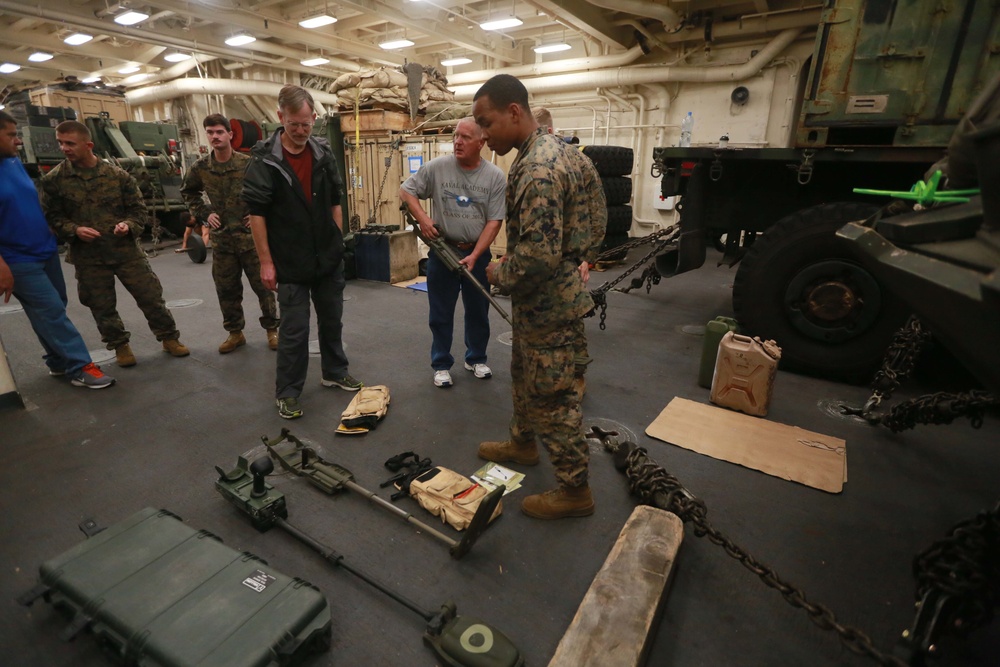 U.S. Marines display logistics equipment to families