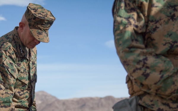 Lt. Gen. David H. Berger, the I Marine Expeditionary Force Commanding General, visits Steel Knight
