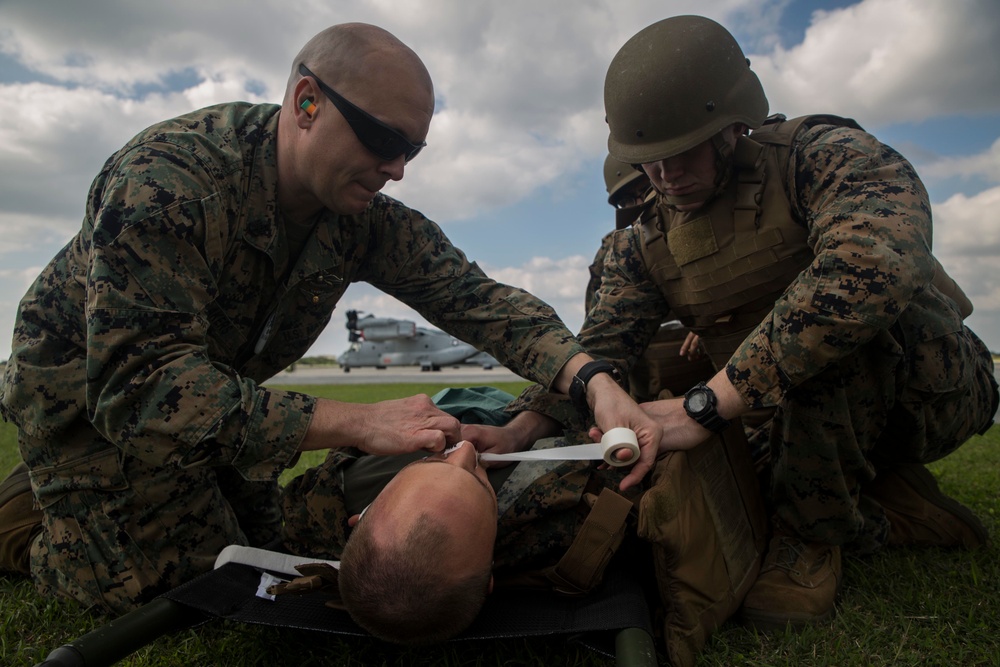 Casualties inbound: Corpsmen participate in casualty evacuation course