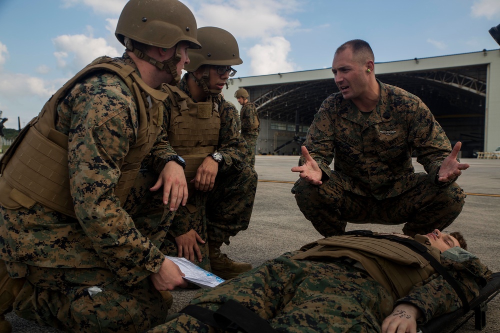 Casualties inbound: Corpsmen participate in casualty evacuation course