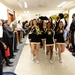 Cheerleaders lead a pep rally through the halls of the Pentagon cheering on their team for the upcoming Army/Navy