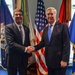 Secretary of defense and the United Kingdom's Secretary of State for Defense Michael Fallon take a photo