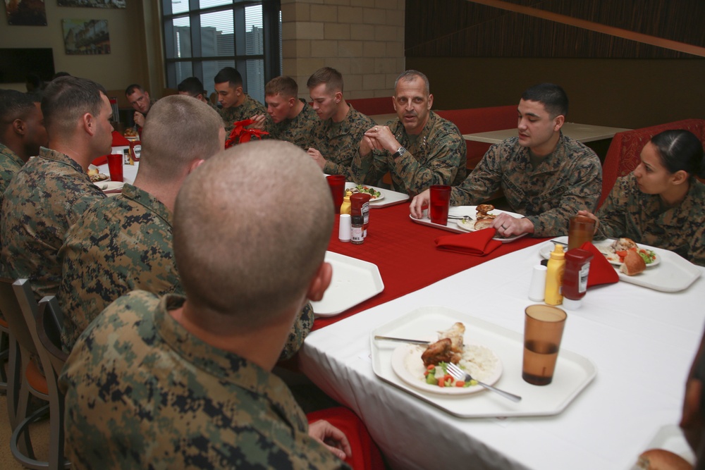Lt. Gen. Dana speaks to Marines with 1st MLG