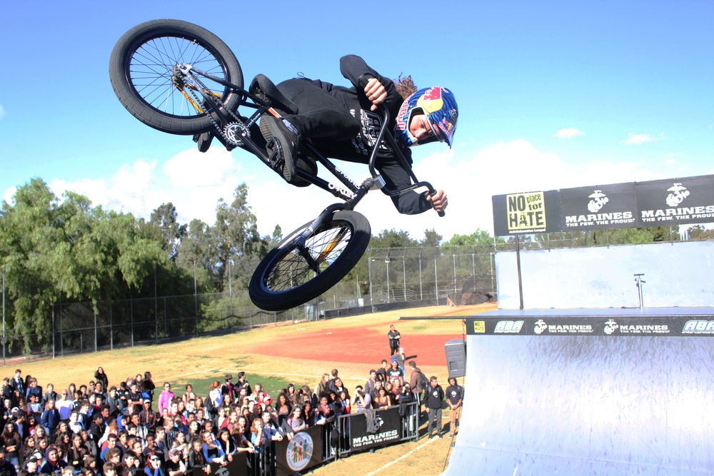 Marines, Action Sports Athletes deliver anti-bullying message to LA high schools