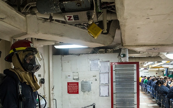 USS George Washington conducts fire drill