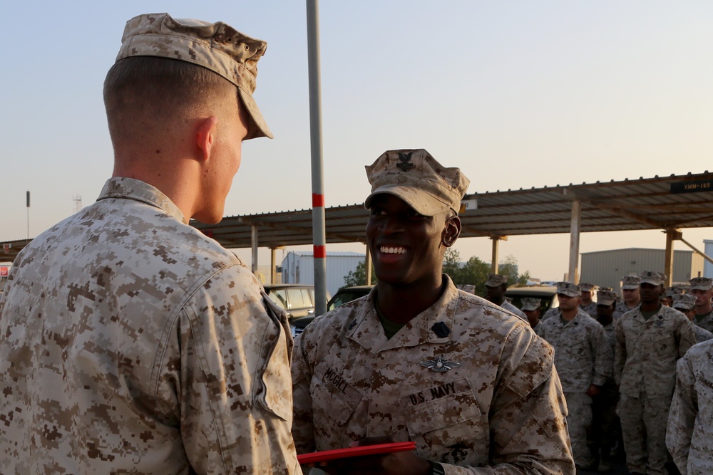 No Small Feat; Corpsman earns FMF pin