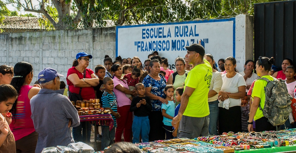 Soto Cano base members donate during Chapel Hike