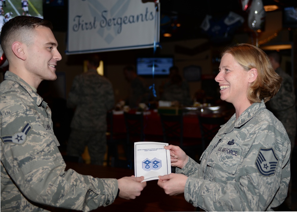 Airmen throw surprise party for first sergeants Dec. 9