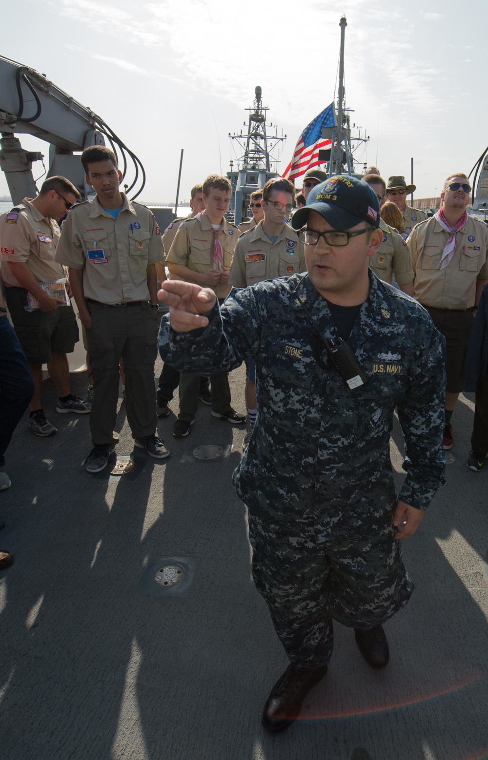 Boy Scouts of America tour aboard USS Sentry (MCM 3)