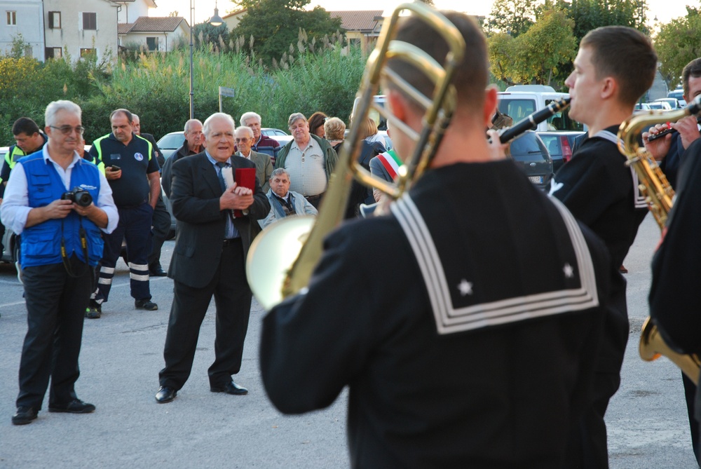US Naval Forces Europe Band performance in Colfelice