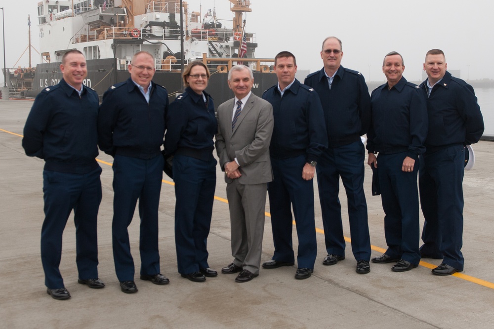 Coast Guard, Senator Reed cut ribbon on new pier at Naval Station Newport