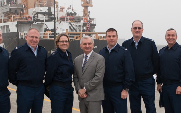 Coast Guard, Senator Reed cut ribbon on new pier at Naval Station Newport