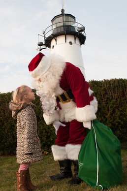 Santa visits Coast Guard at Warwick, RI, lighthouse