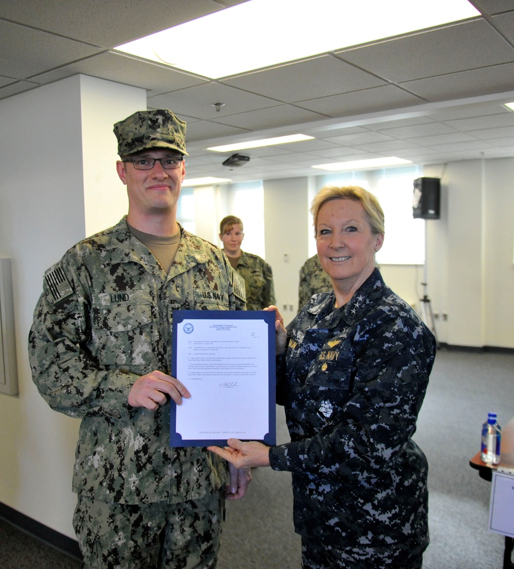 Chief of Navy Reserve frocks ECRC Sailor to first class