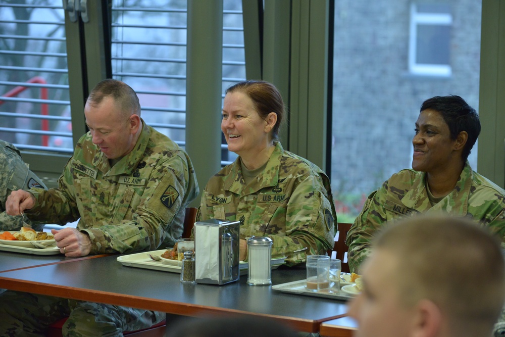 USAREUR Command Sgt. Maj. Sheryl D. Lyon visits 16th Sustainment Brigade