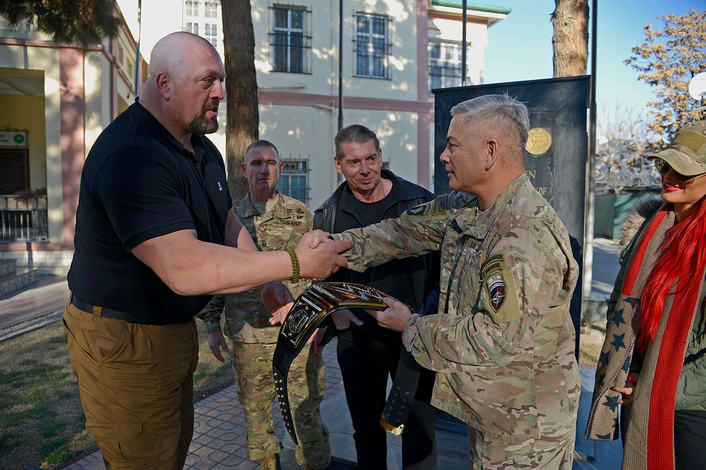 WWE visits Resolute Support Headquarters in Kabul, Afghanistan