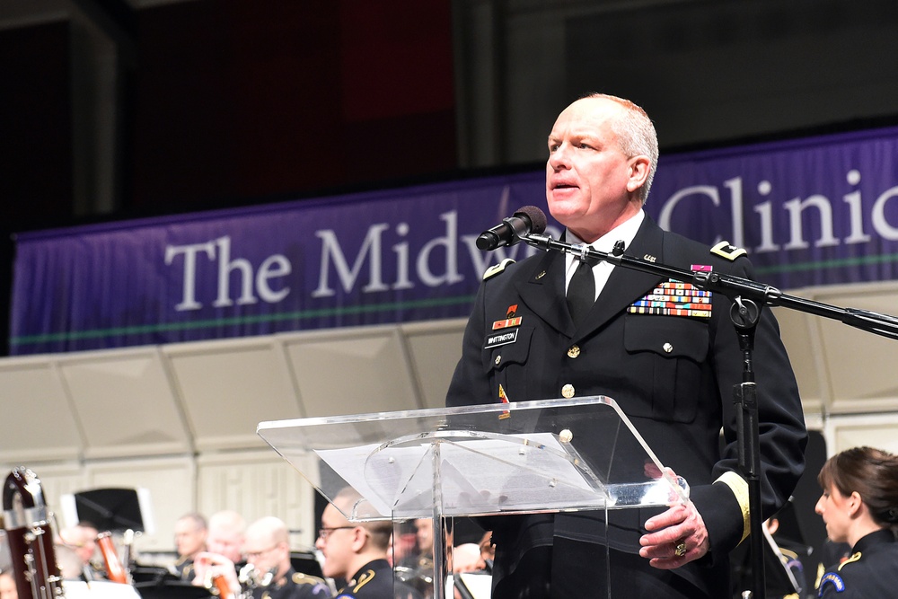 First Army deputy commanding general introduces the U.S. Army Field Band in Chicago