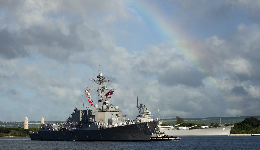 USS Chafee returns to Joint Base Pearl Harbor-Hickam after a seven-month independent deployment