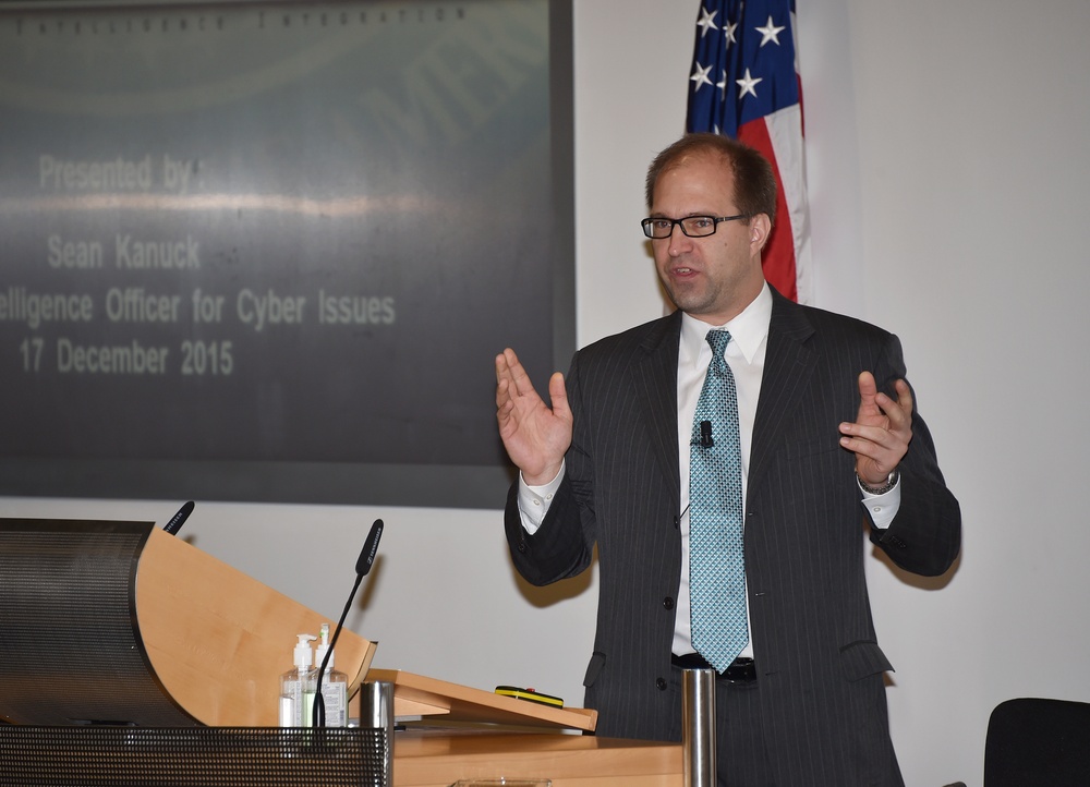 U.S. National Intelligence Officer for Cyber Issues Sean Kanuck speaks at Marshall Center