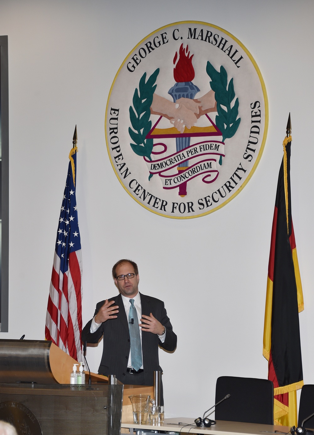 U.S. National Intelligence Officer for Cyber Issues Sean Kanuck speaks at Marshall Center