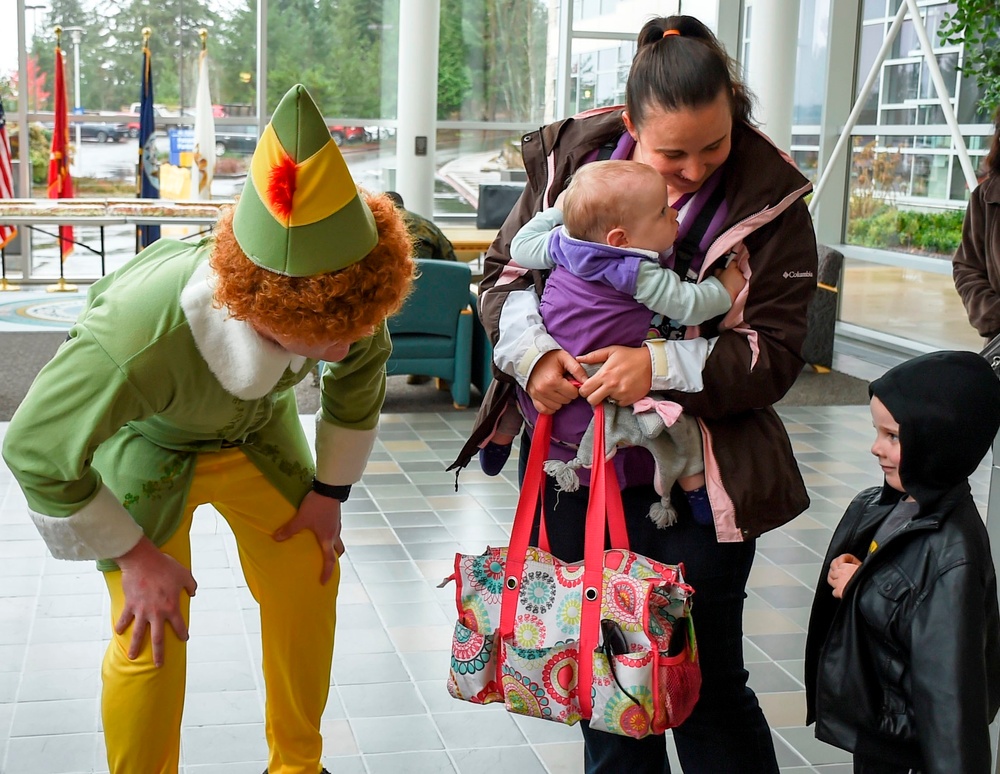 Santa and Buddy the Elf Spread and Share Holiday Cheer at Naval Hospital Bremerton